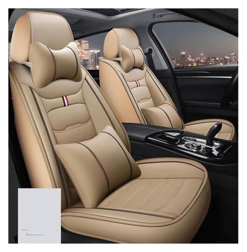 LMHGMUBVR Auto-Schonbezug Für ES350 NX GS350 CT200h ES300h GS450h IS250 LS460 LS Leder Auto Sitzbezug Auto Zubehör Auto Sitzbezüge(1pcs Beige 2) von LMHGMUBVR