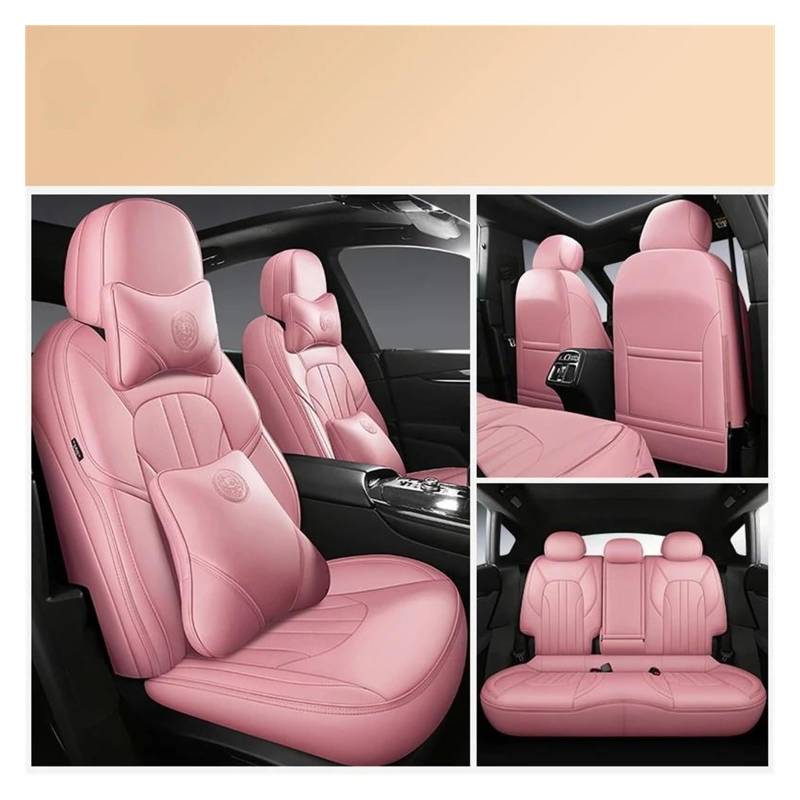 LMHGMUBVR Auto-Schonbezug Für Grand Cherokee 2012-2017 Leder Innen Auto Seat Protector Auto Sitzbezüge Custom Full Set Auto Sitzbezüge(Pink A) von LMHGMUBVR