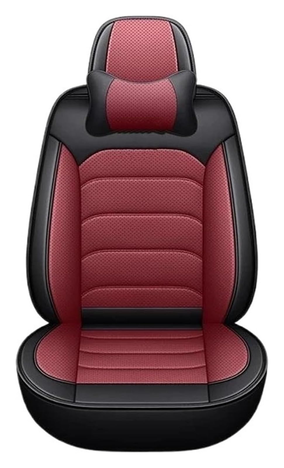 LMHGMUBVR Auto-Schonbezug Für Hummer Für H2 H3 Auto Sitz Abdeckung Leder Auto Styling Auto Zubehör Auto Sitzbezüge Auto Sitz Protektoren(Black Red Pillow) von LMHGMUBVR