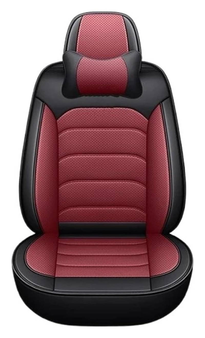 LMHGMUBVR Auto-Schonbezug Für Hummer Für H2 H3 Auto Sitz Abdeckung Leder Auto Styling Auto Zubehör Auto Sitzbezüge Auto Sitz Protektoren(Black Red Pillow) von LMHGMUBVR