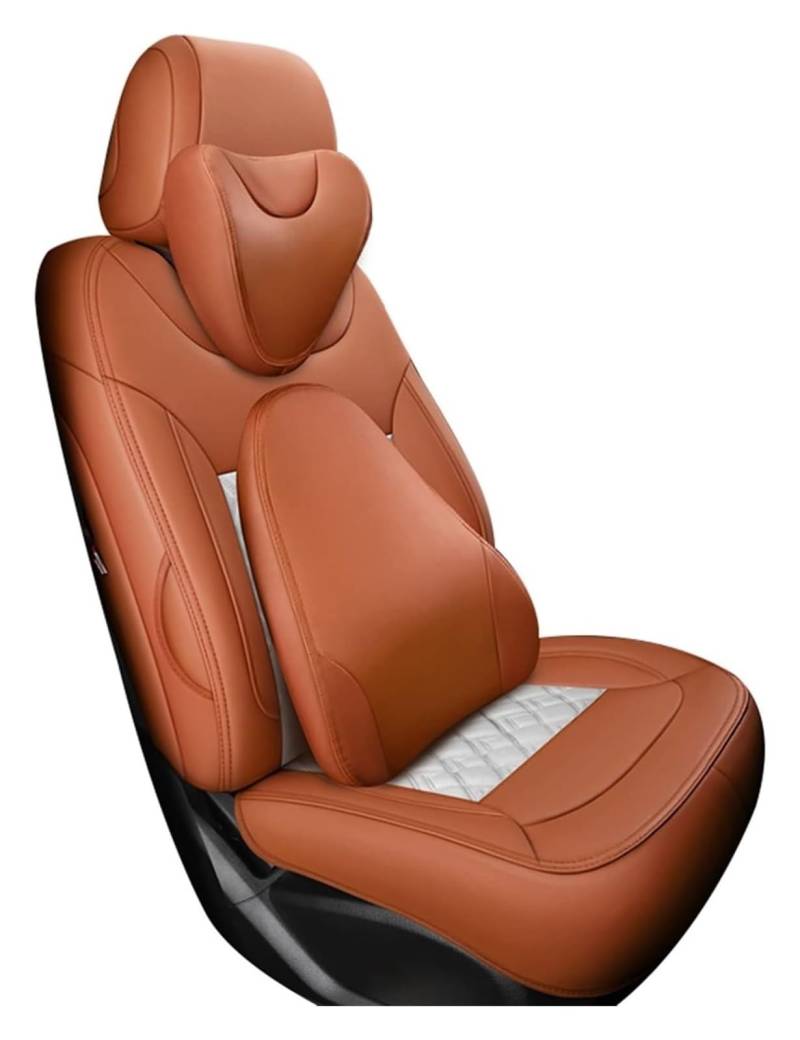 LMHGMUBVR Auto-Schonbezug Für Hyundai Für Terracan Für Santa Fe Für Accent Für Creta Für Tucson Für Kona Custom Car Sitzbezüge Set Sitz Kissen Abdeckung(Braun,with Pillow) von LMHGMUBVR