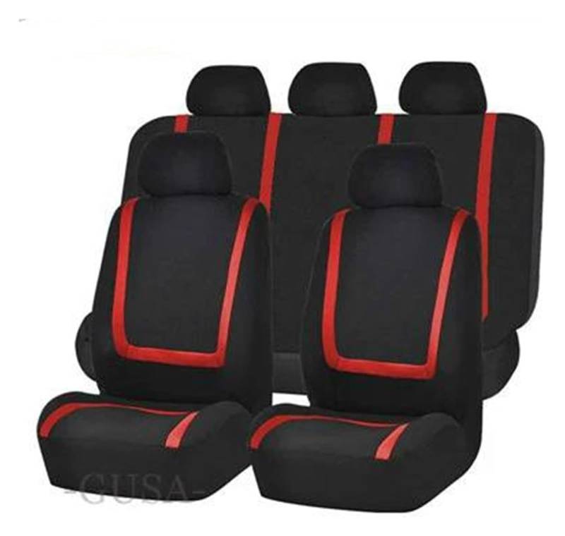 LMHGMUBVR Auto-Schonbezug Für Juke Für Kicks Für March Für Micra Für Murano Z51 Autositzbezüge Autositzbezug Autositzbezüge(C-red-9pcs) von LMHGMUBVR