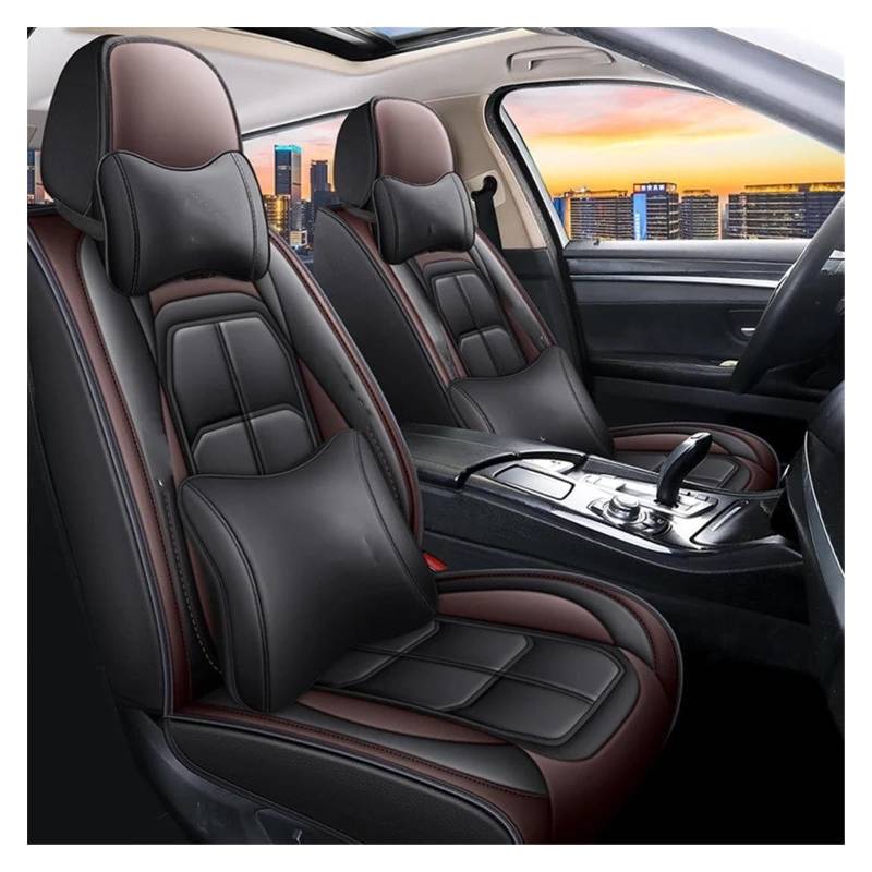 LMHGMUBVR Auto-Schonbezug Für KIA Alle Automodelle Für Sportage Für Ceed Für Rio Für NIRO Für Stinger Innen Auto Sitzbezug Autositzbezüge Universal(Coffee Pillow) von LMHGMUBVR