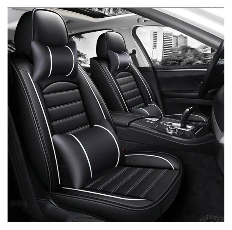 LMHGMUBVR Auto-Schonbezug Für KIA Für Sportage Für Ceed Für Rio Für NIRO Für Stinger Universal Auto Sitz Abdeckung Auto Sitzbezüge Auto Zubehör Innen(Black White) von LMHGMUBVR