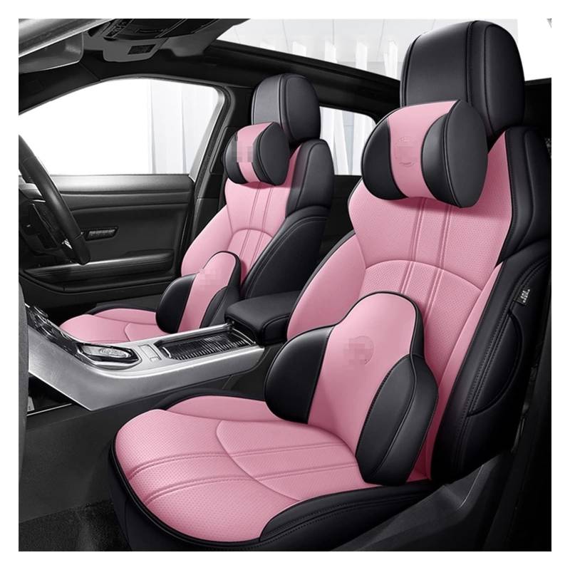 LMHGMUBVR Auto-Schonbezug Für Model 3 2019 2020 2021 5 Sitze Custom Auto Sitzbezüge Set Auto Sitz Set Sitzkissen Abdeckung Schutz(Black Pink,Deluxe Edition) von LMHGMUBVR