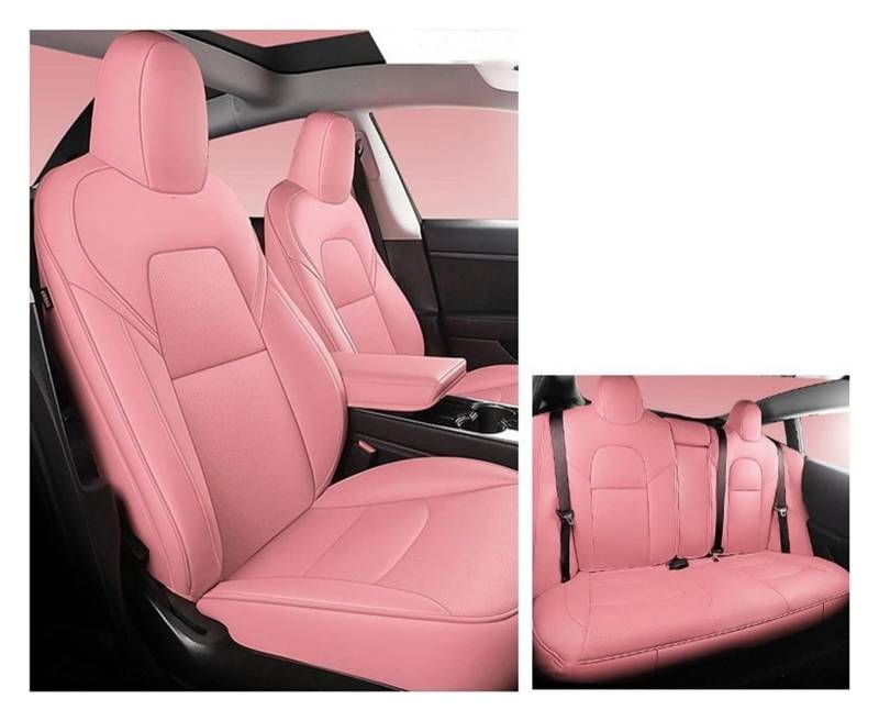 LMHGMUBVR Auto-Schonbezug Für Model 3 Für Model Y Voll Abgedeckt Custom Auto Sitz Abdeckung Auto Sitz Set Sitzkissen Abdeckung Schutz(5pcs Pink Set) von LMHGMUBVR