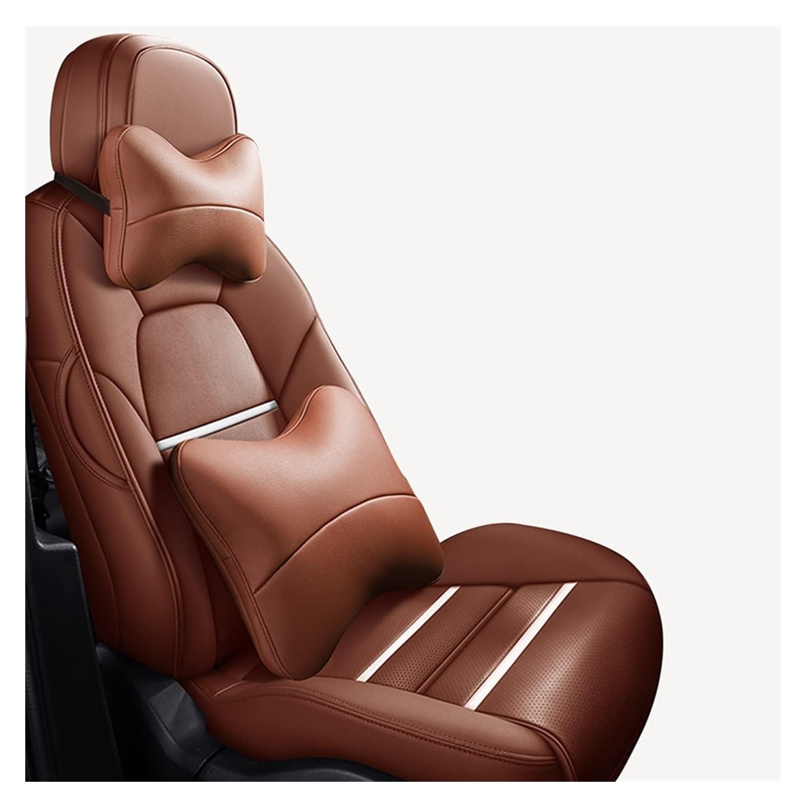 LMHGMUBVR Auto-Schonbezug Für Sitz Für Leon Mk2 Für Altea XL Für Ibiza Für Ateca Für Arona Autositz Set Sitzkissen Abdeckung Schutz Auto Benutzerdefinierte Sitzbezüge(Beige-Panel,Deluxe Edition) von LMHGMUBVR