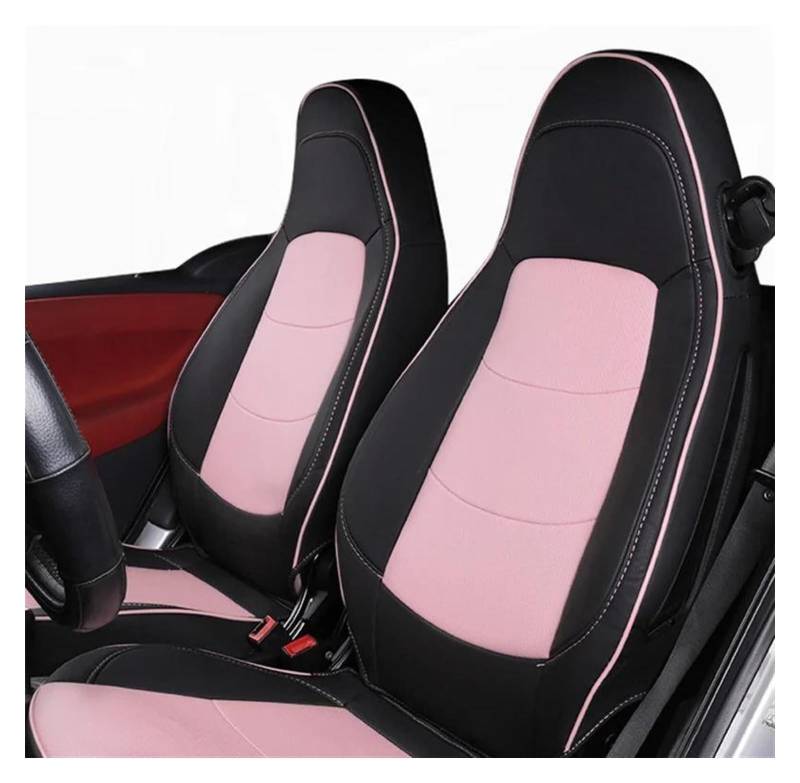 LMHGMUBVR Auto-Schonbezug Für Smart 451 Für Fortwo 2009-2014 Sitzbezüge Für Autositzbezüge Custom Protector All-Inclusive Atmungsaktive Kissen Innenausstattung(Rosa) von LMHGMUBVR