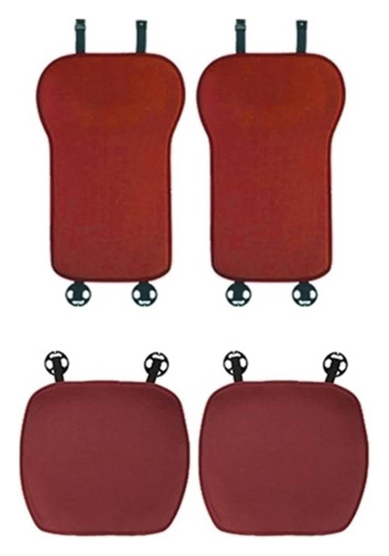 LMHGMUBVR Auto-Schonbezug Für T&oyota Für Avalon Für Prado Für Etios Für Hilux Für Yaris Für Raize Für Voxy Autositzbezüge Kissen Set Protector Mat Pad(Two Seat Red) von LMHGMUBVR