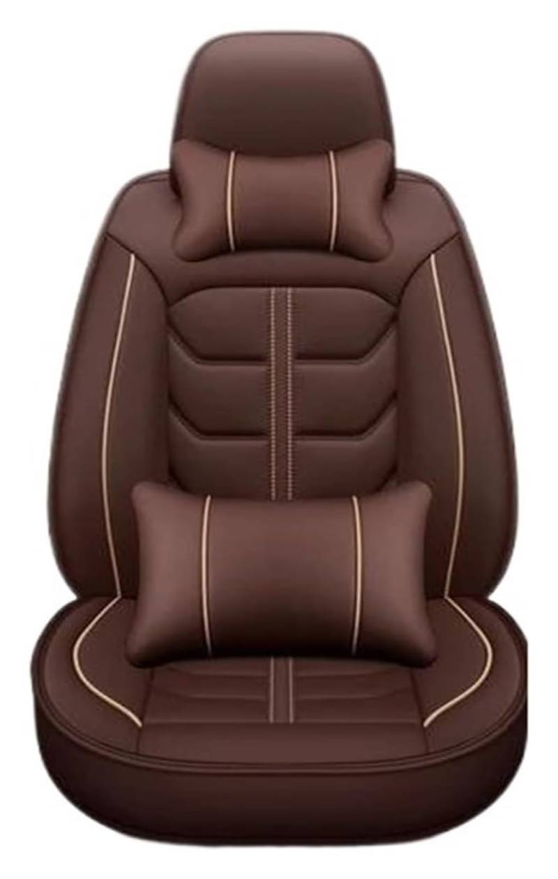 LMHGMUBVR Auto-Schonbezug Für VW Alle Modelle Für Polo Für G&olf 7 Für T&iguan Für T&Ouran Für J&etta CC Auto-Styling Autositzbezug Autositzbezüge 5 Sitze(Coffee Pillow 1) von LMHGMUBVR