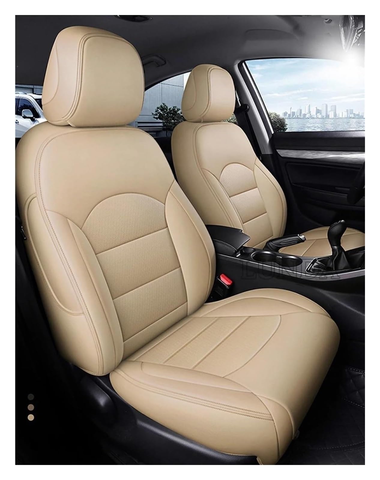 LMHGMUBVR Auto-Schonbezug Für VW Für EOS Für CC Für G&olf Für Polo Für S&CIROCCO Für T&iguan Für T&OUAREG Kissen Sitz Schutzhülle Auto Sitzbezüge Custom(Beige) von LMHGMUBVR