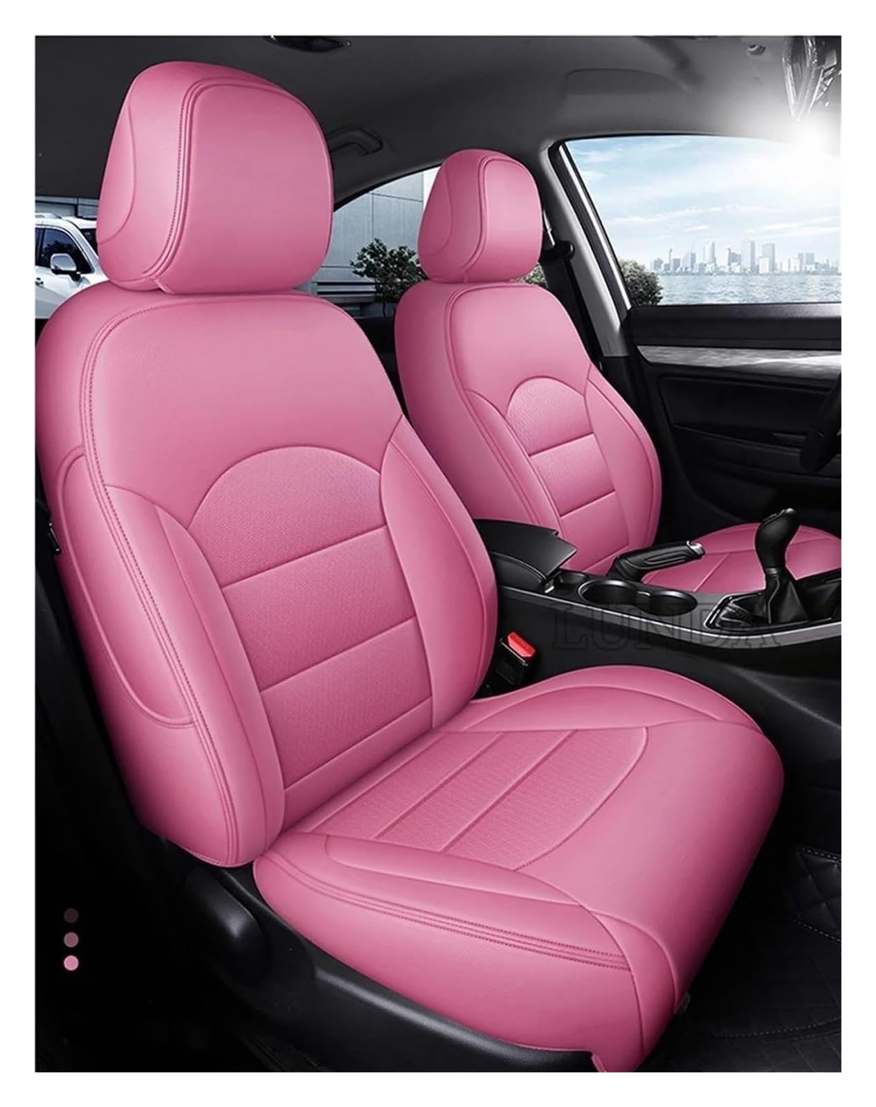 LMHGMUBVR Auto-Schonbezug Für VW Für EOS Für CC Für G&olf Für Polo Für S&CIROCCO Für T&iguan Für T&OUAREG Kissen Sitz Schutzhülle Auto Sitzbezüge Custom(Rosa) von LMHGMUBVR