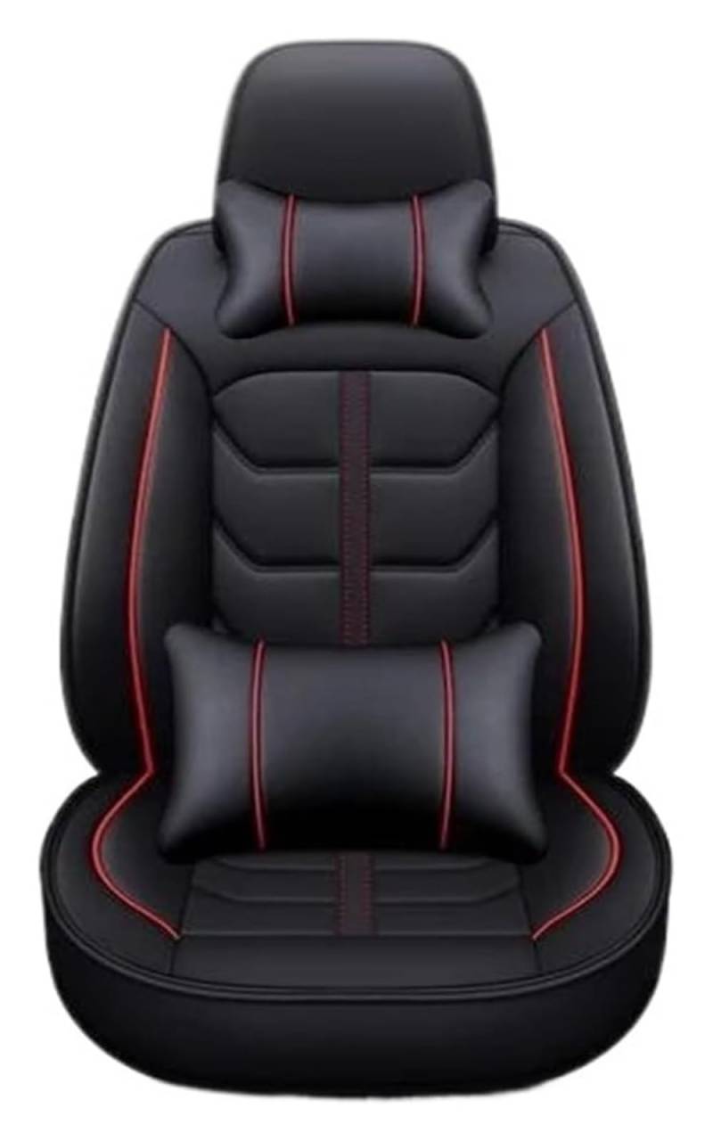 LMHGMUBVR Auto-Schonbezug Für VW Für Polo Für G&olf 7 Für T&iguan Für T&Ouran Für J&etta CC Auto-Styling Auto Sitz Abdeckung Auto Sitzbezüge 5 Sitze(Black Red Pillow 2) von LMHGMUBVR