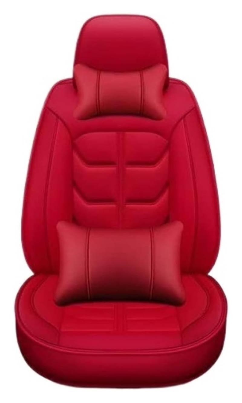 LMHGMUBVR Auto-Schonbezug Für VW Für Polo Für G&olf 7 Für T&iguan Für T&Ouran Für J&etta CC Auto-Styling Auto Sitz Abdeckung Auto Sitzbezüge 5 Sitze(Red Pillow 1) von LMHGMUBVR