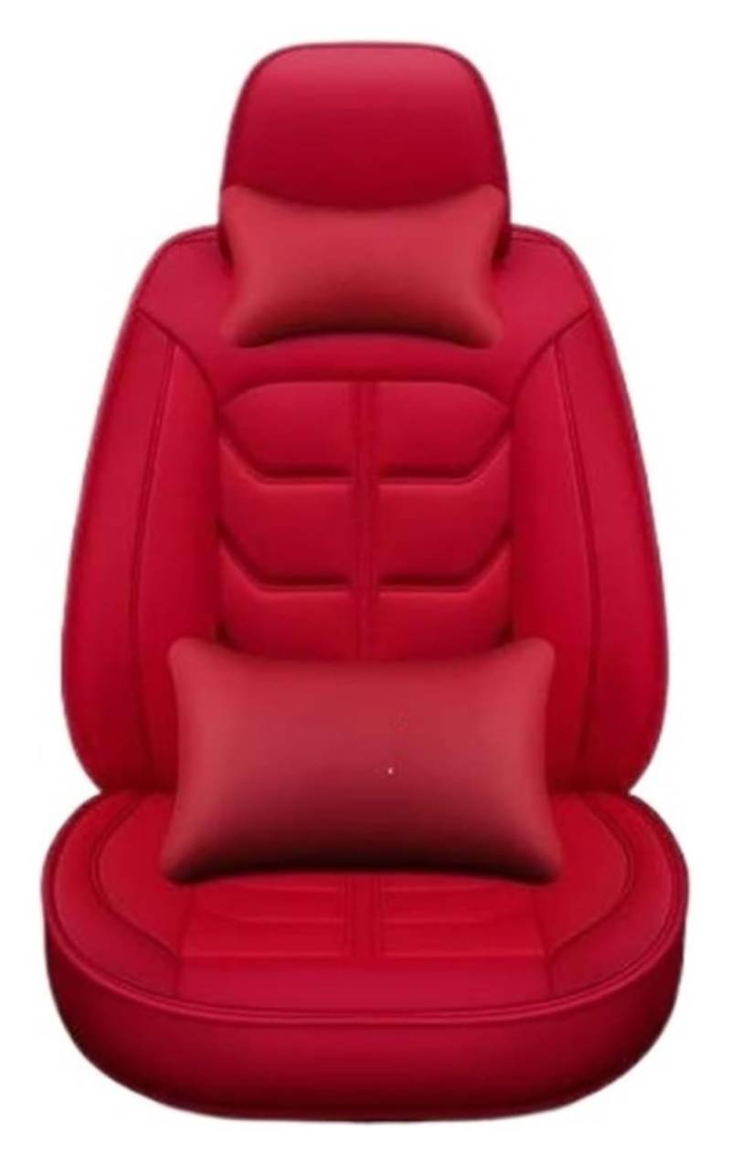 LMHGMUBVR Auto-Schonbezug Für VW Für Polo Für G&olf 7 Für T&iguan Für T&Ouran Für J&etta CC Auto-Styling Auto Sitz Abdeckung Auto Sitzbezüge 5 Sitze(Red Pillow 2) von LMHGMUBVR