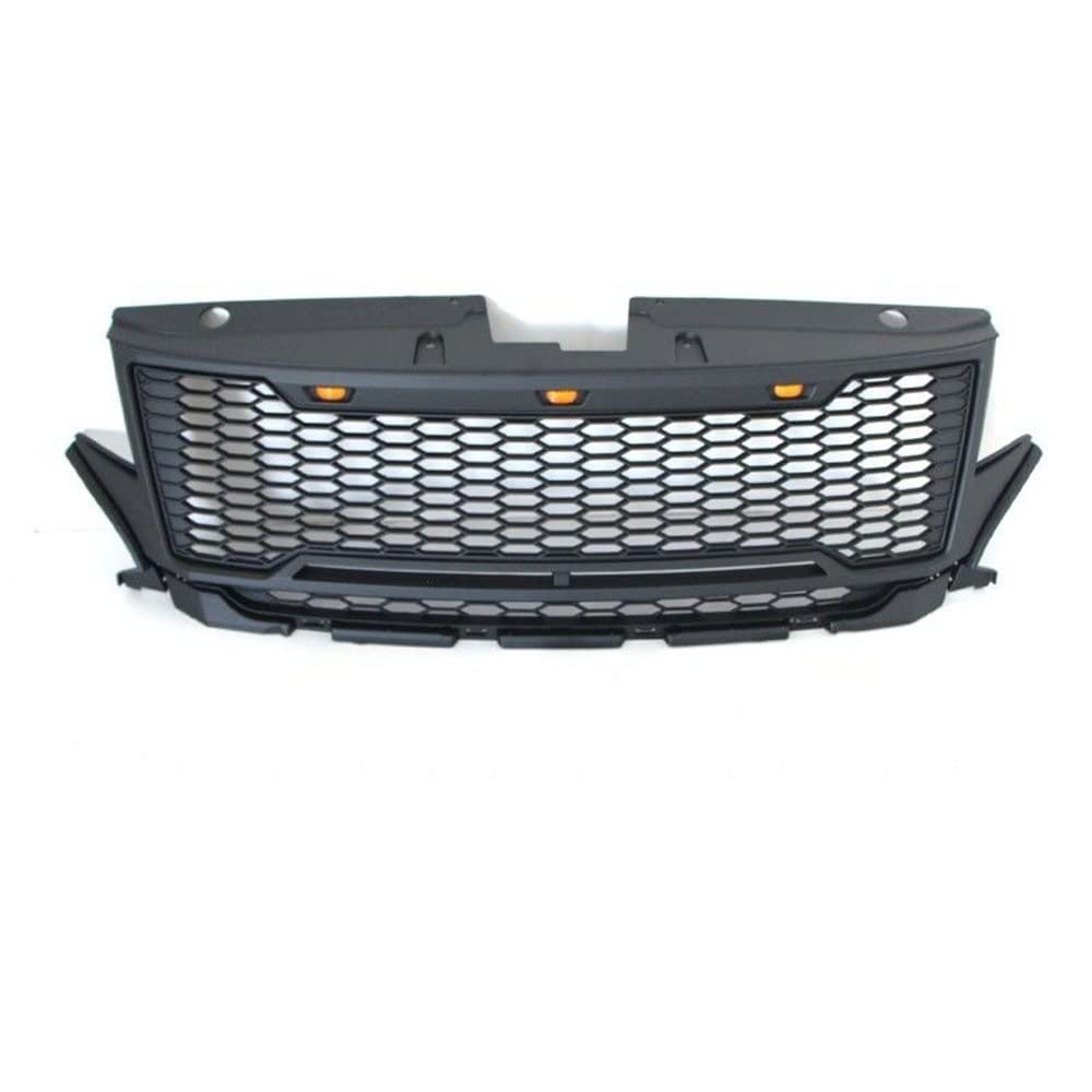 LMHGMUBVR Auto Sitzbezügesets Auto-Frontstoßstangengitter Oberer Renngrill-Grill Modifiziertes Raptor-Stil-Netz Mit -Licht-Grill Für F&ord Für Rand 2011-2014(Schwarz) von LMHGMUBVR