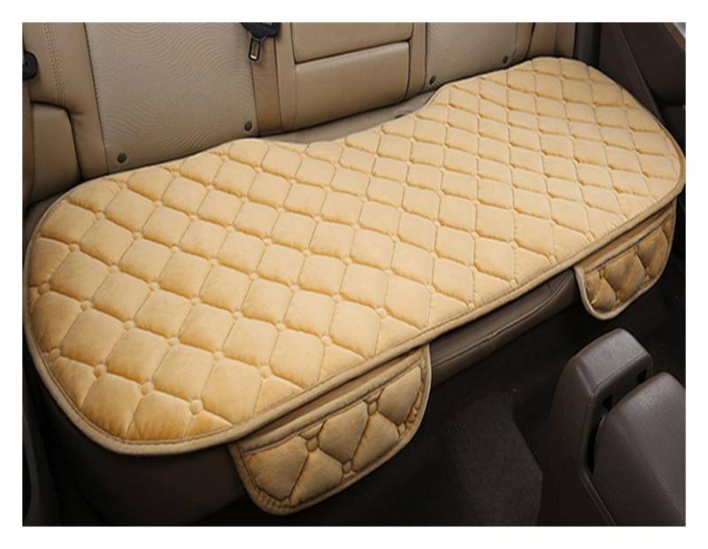 LMHGMUBVR Auto Sitzbezügesets Autositzbezüge, Schutzmatte, Auto-Rücksitzkissen, passend für die meisten Fahrzeuge, rutschfest, warm halten, Winter-Plüsch-Samt-Rücksitzpolster.(Beige) von LMHGMUBVR