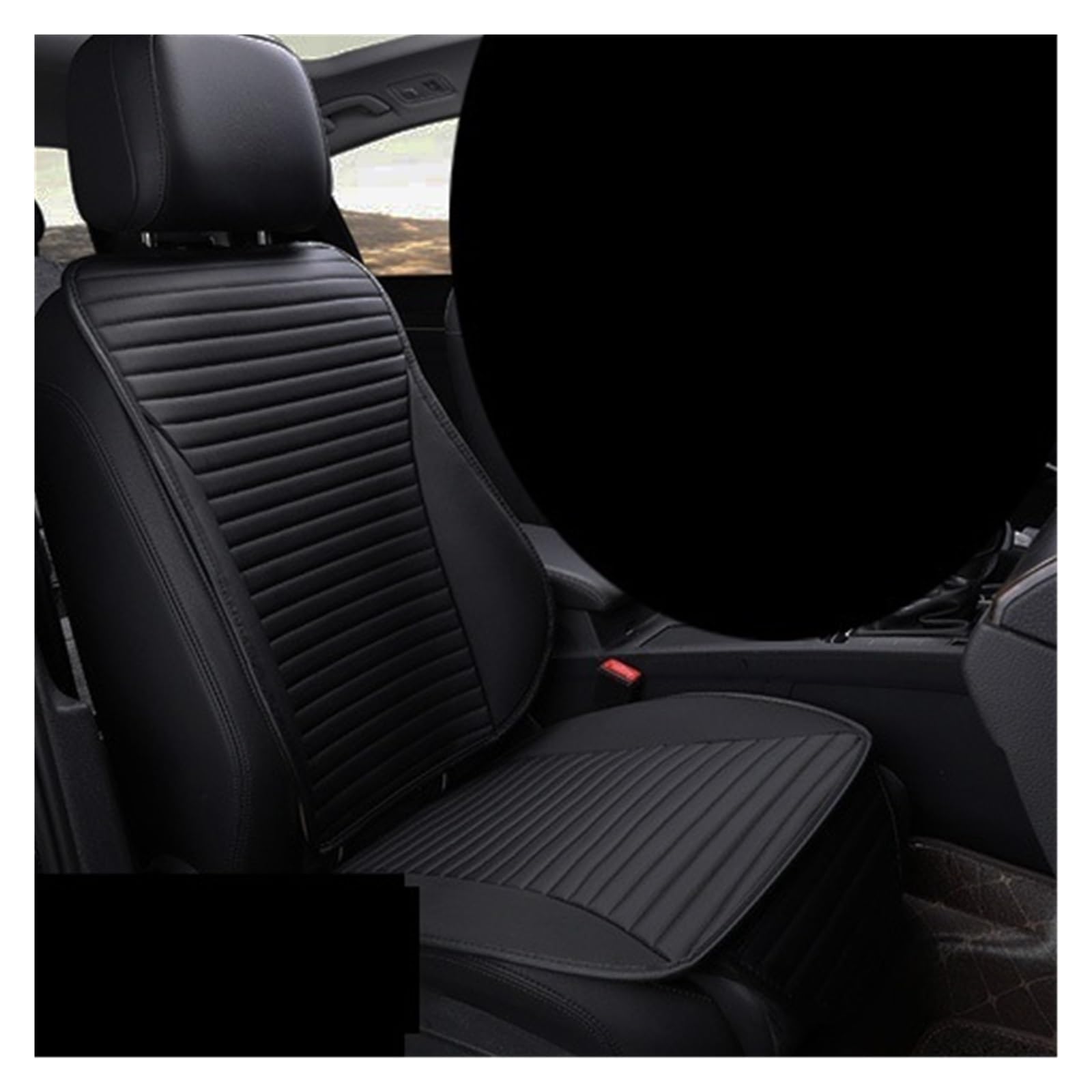 LMHGMUBVR Auto Sitzbezügesets Autositzbezüge, leicht zu reinigende Autositzkissen, Zubehör, Vier Jahreszeiten, universelles Pu-Leder, rutschfest, wasserfest.(Schwarz,1xHigh Back Seat Covers) von LMHGMUBVR