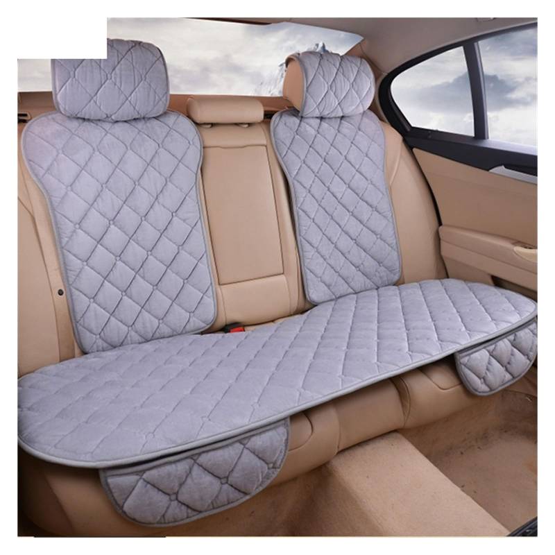 LMHGMUBVR Auto Sitzbezügesets Autositzbezüge Schutzset Universal Auto Vorne Hinten Stuhl Kissen Pad Warme Plüsch Autos Sitzbezüge Matte.(Grey) von LMHGMUBVR