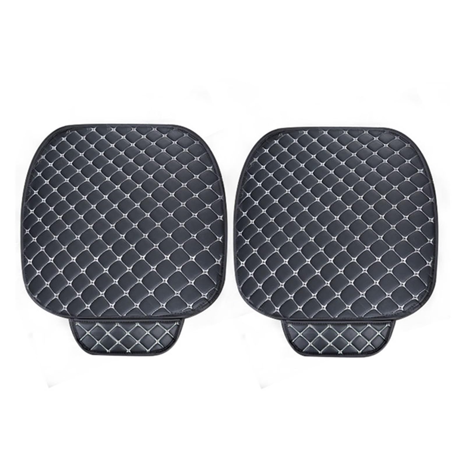 LMHGMUBVR Auto Sitzbezügesets Autositzbezüge-Set, PU-Leder, Autositzschutz, Innenraum, Autositze, Kissen, Matten, Stuhl, Teppichpolster.(Black White,2xFront Seat Covers) von LMHGMUBVR