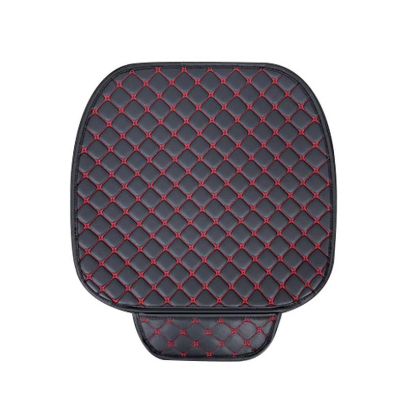 LMHGMUBVR Auto Sitzbezügesets Autositzbezüge-Set, PU-Leder, Autositzschutz, Innenraum, Autositze, Kissen, Matten, Stuhl, Teppichpolster.(Black red,1xFront Seat Covers) von LMHGMUBVR