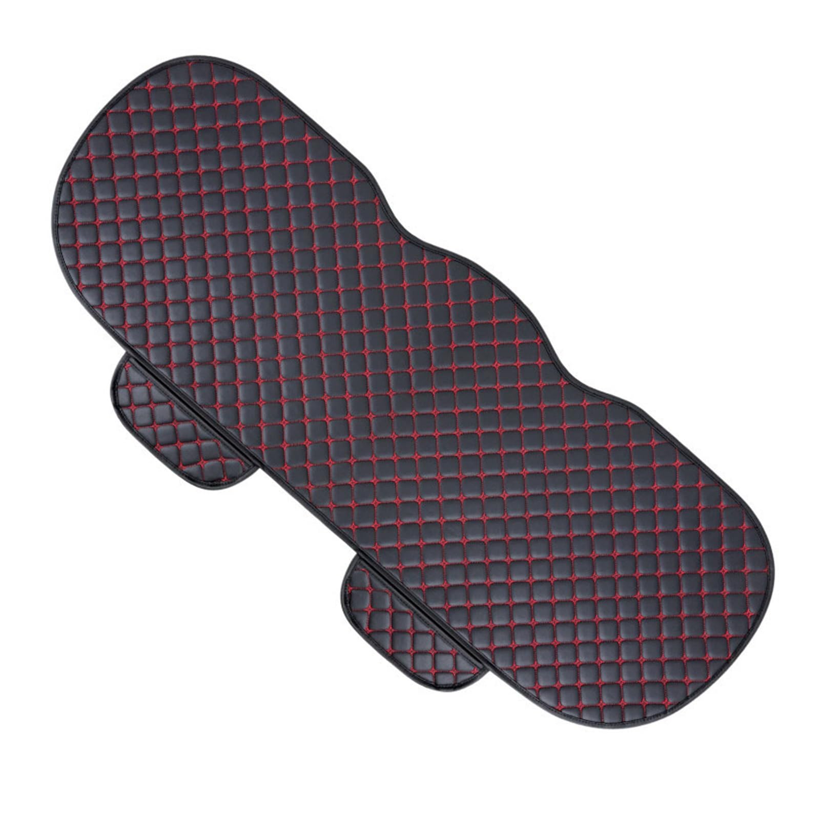 LMHGMUBVR Auto Sitzbezügesets Autositzbezüge-Set, PU-Leder, Autositzschutz, Innenraum, Autositze, Kissen, Matten, Stuhl, Teppichpolster.(Black red,1xRear Seat Covers) von LMHGMUBVR