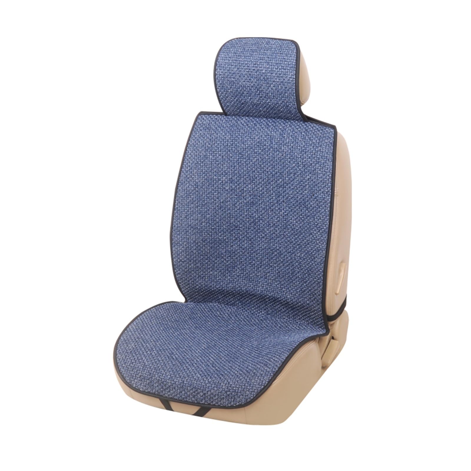 LMHGMUBVR Auto Sitzbezügesets Autositzbezug, Flachsschutz, Leinen, Vorder- oder Rücksitzlehnenkissen.(Blau,1 x Front Car Seat Cover) von LMHGMUBVR