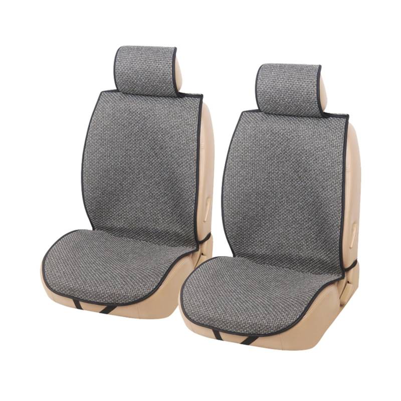 LMHGMUBVR Auto Sitzbezügesets Autositzbezug, Flachsschutz, Leinen, Vorder- oder Rücksitzlehnenkissen.(Grey,2X Front Car Seat Cover) von LMHGMUBVR