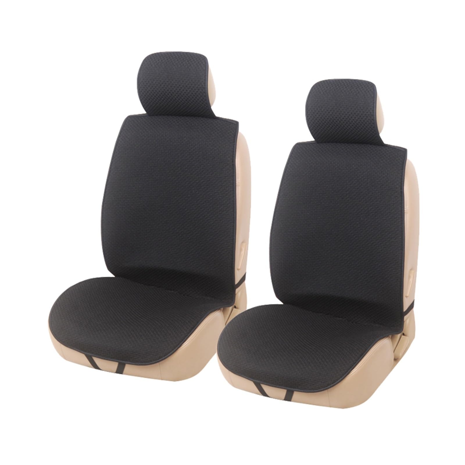 LMHGMUBVR Auto Sitzbezügesets Autositzbezug, Flachsschutz, Leinen, Vorder- oder Rücksitzlehnenkissen.(Schwarz,2X Front Car Seat Cover) von LMHGMUBVR