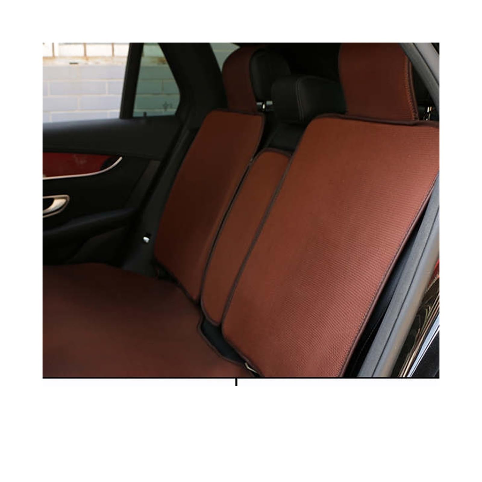 LMHGMUBVR Auto Sitzbezügesets Autositzbezug/atmungsaktives Sandwich-Kissen/SUV-Auto-Umhangpolster/fünfsitziges Auto-Umhangpolster.(Braun,1xRear Seat Covers) von LMHGMUBVR