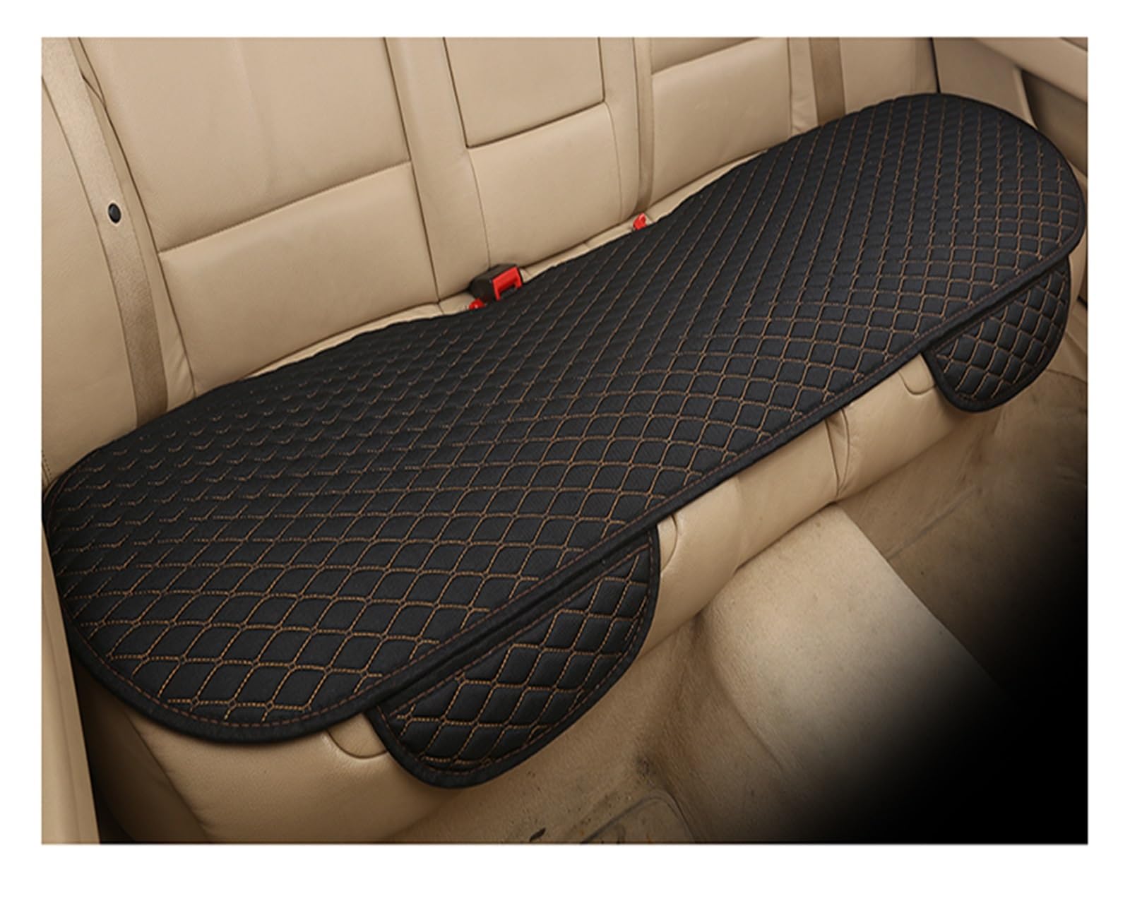 LMHGMUBVR Auto Sitzbezügesets Autositzbezug-Kissen, universeller Vorder- und Rücksitzbezug, atmungsaktiver Schutz für Autostuhl.(Blackbrown,1xRear Seat Covers) von LMHGMUBVR