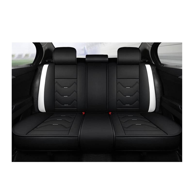 LMHGMUBVR Auto Sitzbezügesets Autositzbezug-Set, universelle Schutzmatte, Auto-Stuhlbezug, Kissen, PU-Leder-Sitzbezüge.(Black White,1pc Front seat) von LMHGMUBVR