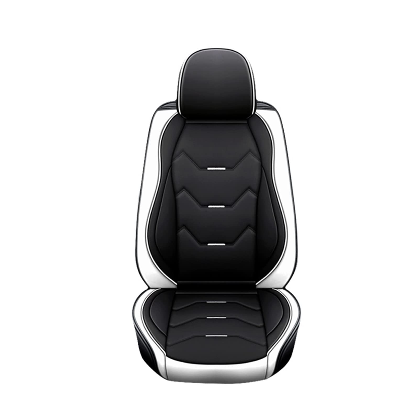 LMHGMUBVR Auto Sitzbezügesets Autositzbezug-Set, universelle Schutzmatte, Auto-Stuhlbezug, Kissen, PU-Leder-Sitzbezüge.(Black White,1pc Rear seat) von LMHGMUBVR