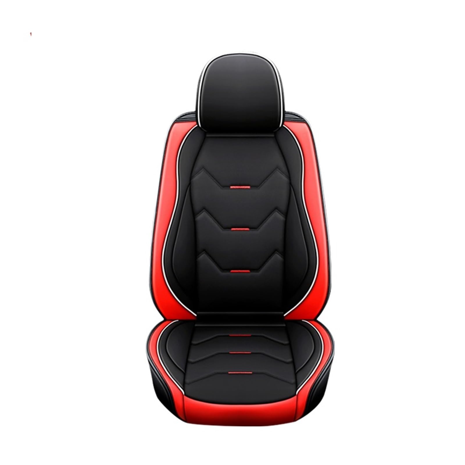 LMHGMUBVR Auto Sitzbezügesets Autositzbezug-Set, universelle Schutzmatte, Auto-Stuhlbezug, Kissen, PU-Leder-Sitzbezüge.(Black red,1pc Rear seat) von LMHGMUBVR