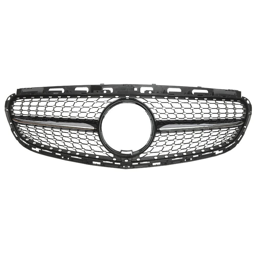 LMHGMUBVR Auto Sitzbezügesets Autozubehör Frontstoßstange Oberer Grill Renngrill Für M&ercedes Für B&ENZ Für E-Klasse Für W212 Für E200 Für E260 Für E300 Für E350 Für E4000 2014–2015(Diamond Black) von LMHGMUBVR