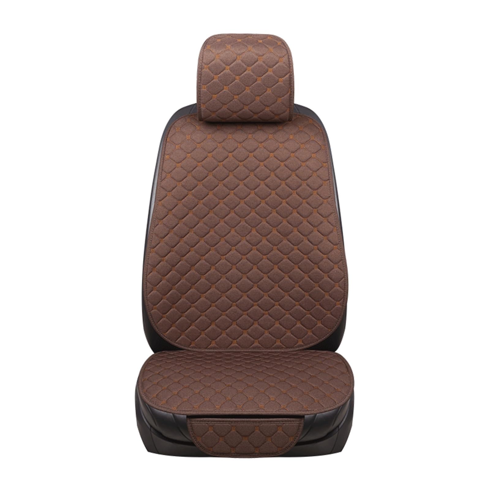 LMHGMUBVR Auto Sitzbezügesets Flax Autositzbezug, atmungsaktiv, Übergröße, Autositzkissenschutz, vorne, hinten, Rücksitzpolster, Matte mit Rückenlehne.(Coffee,1xHigh Back Seat Covers) von LMHGMUBVR