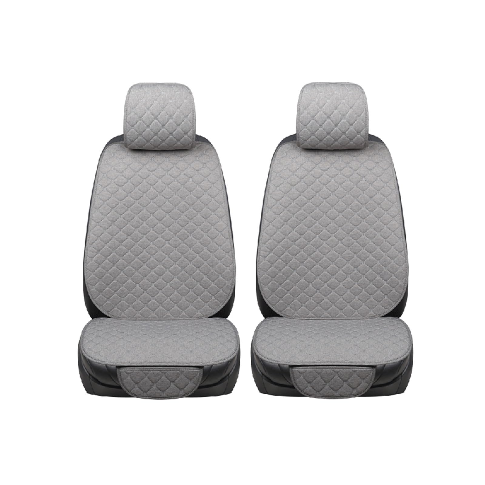 LMHGMUBVR Auto Sitzbezügesets Flax Autositzbezug, atmungsaktiv, Übergröße, Autositzkissenschutz, vorne, hinten, Rücksitzpolster, Matte mit Rückenlehne.(Grey,2xHigh Back Seat Covers) von LMHGMUBVR