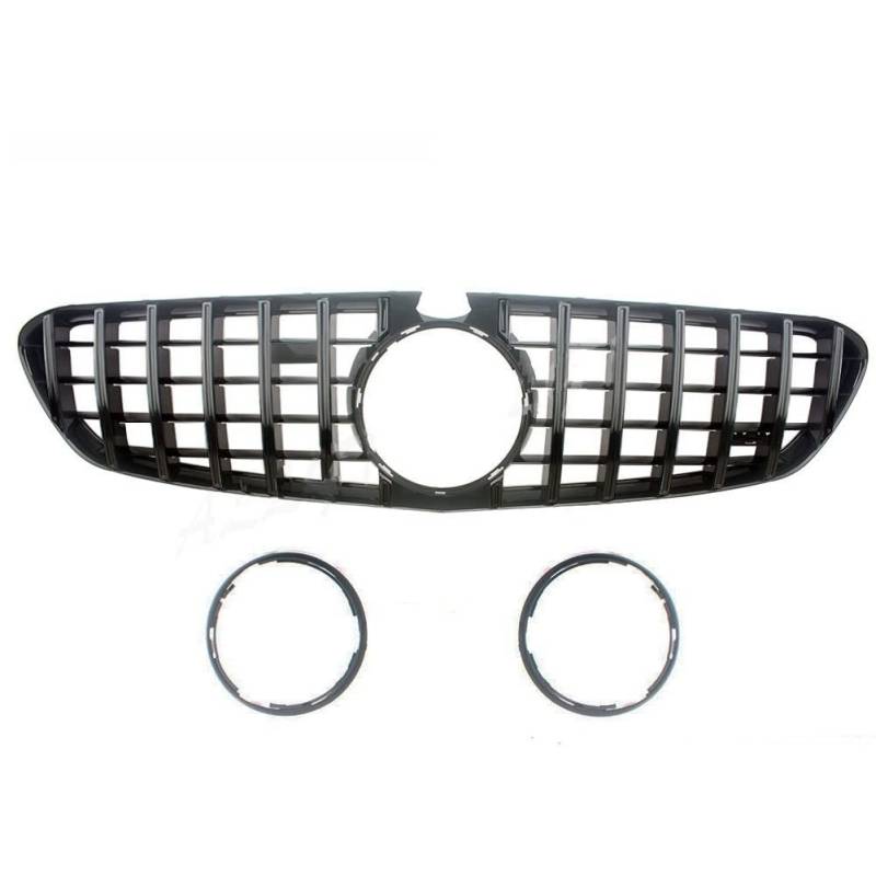 LMHGMUBVR Auto Sitzbezügesets Front-Racing-Stoßfängergitter Oberer Grill Für M&ercedes Für B&ENZ Für W217 Für S63 Für AMG Für Coupé 2018-2021(Schwarz) von LMHGMUBVR