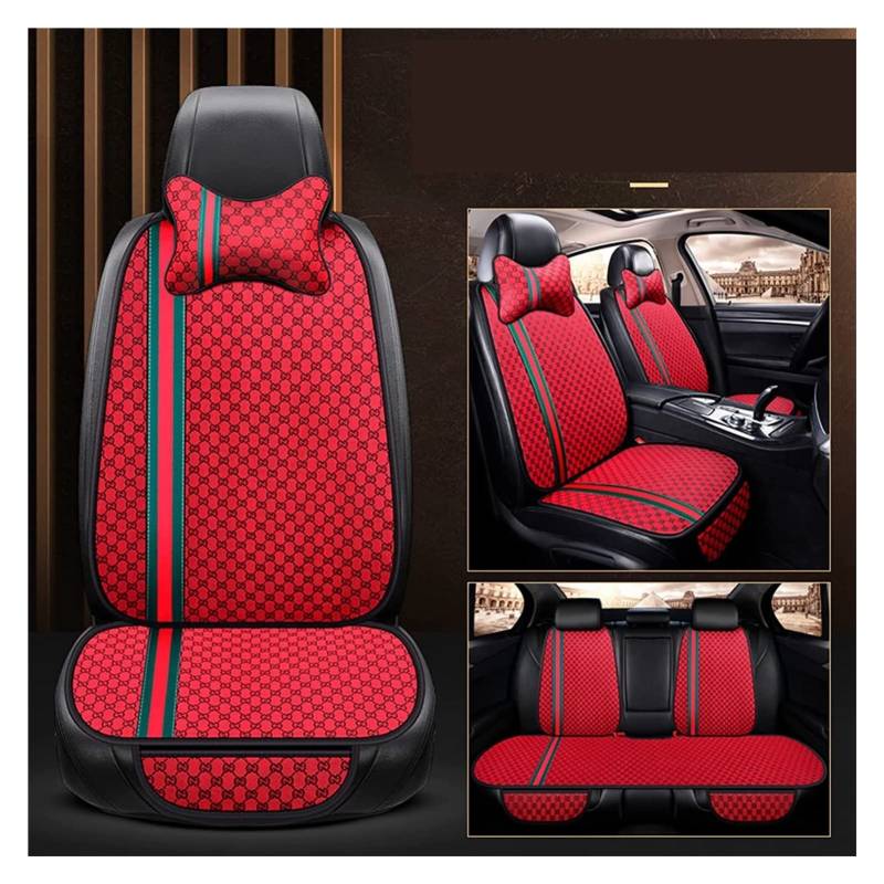 LMHGMUBVR Auto Sitzbezügesets Für 330i Autositzbezüge Set Universal Auto Kissen Set Auto Protektoren Atmungsaktiv Auto Zubehör Interior(rot) von LMHGMUBVR