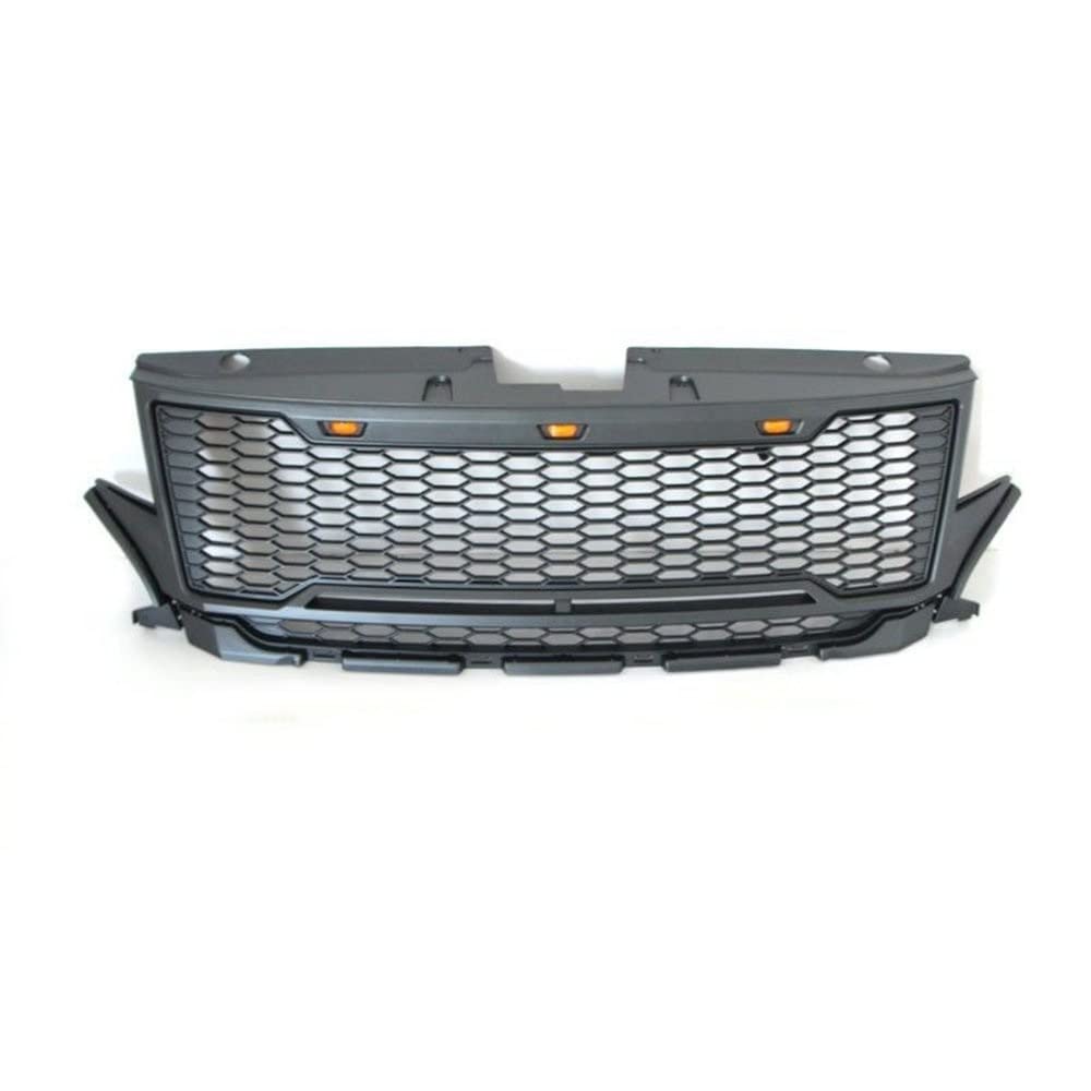 LMHGMUBVR Auto Sitzbezügesets Für F&ord Für Rand 2011-2014 Auto-Frontstoßstangengitter Oberer Renngrill-Grill Modifiziertes Raptor-Stil-Netz Mit -Licht-Grill(Gray) von LMHGMUBVR