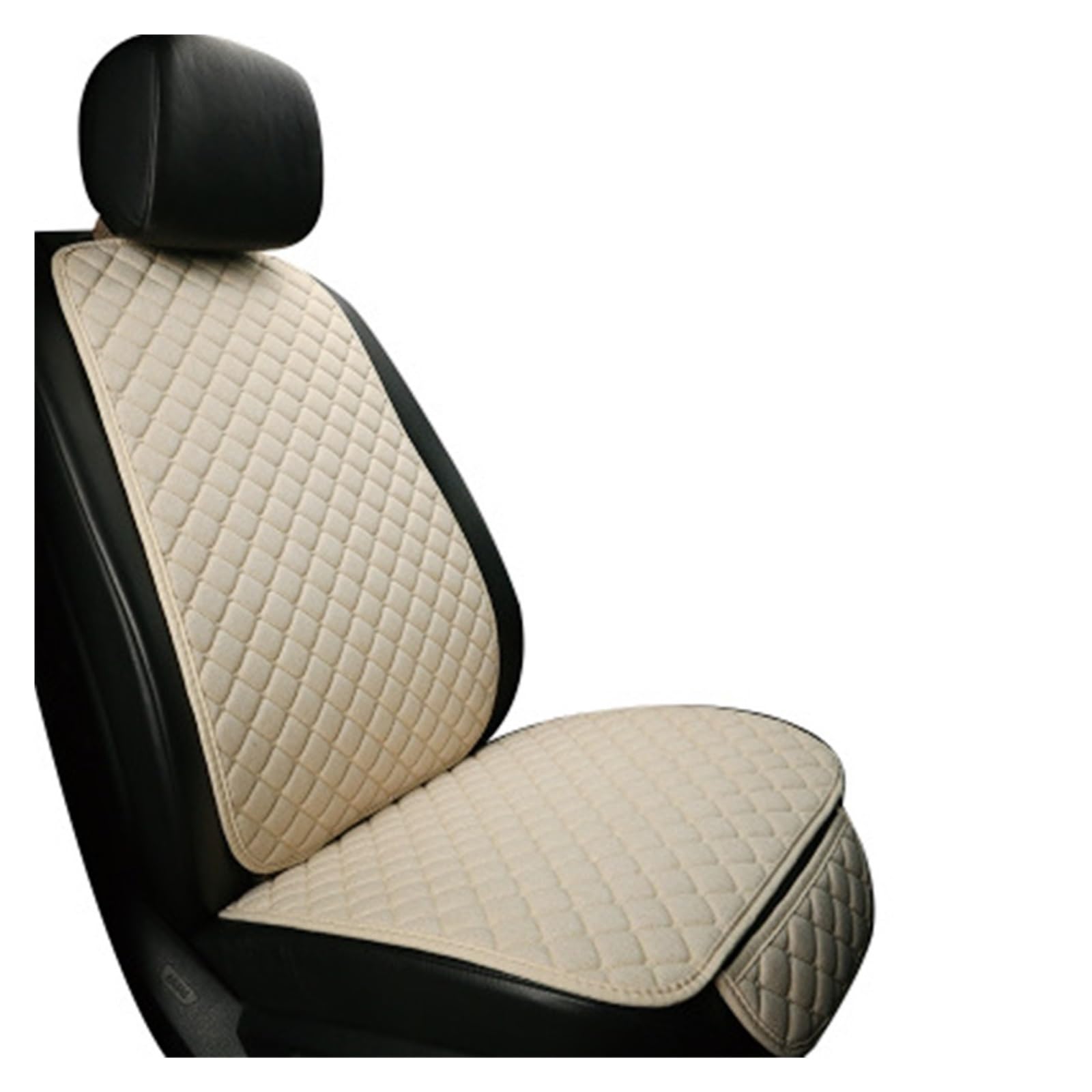 LMHGMUBVR Auto Sitzbezügesets Für Flachs-Autositzbezüge, atmungsaktiv, vorne/hinten, separater Rückenlehnen-Sitzbezug, Leinen.(Beige,1pcs Front Seat Covers) von LMHGMUBVR