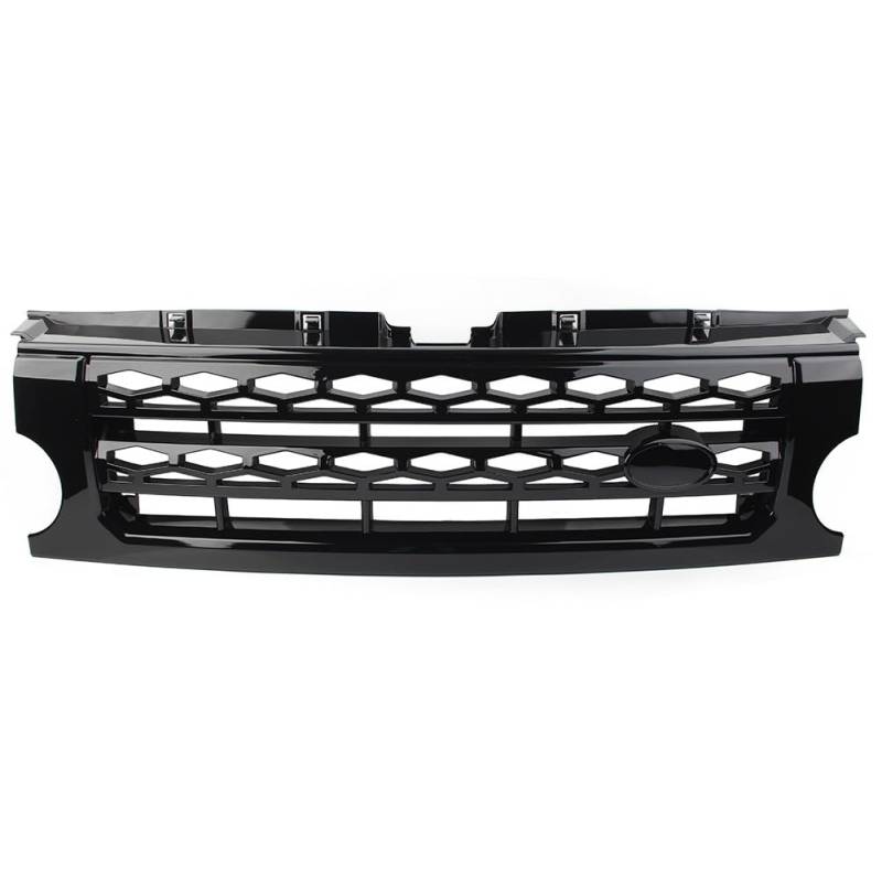 LMHGMUBVR Auto Sitzbezügesets Für L&and Rover Für Discovery 3 Für LR3 2005-2009 Kunststoff-ABS-Auto-Frontstoßstangengrill-Maschengrill Mit Logo(Black Silver) von LMHGMUBVR