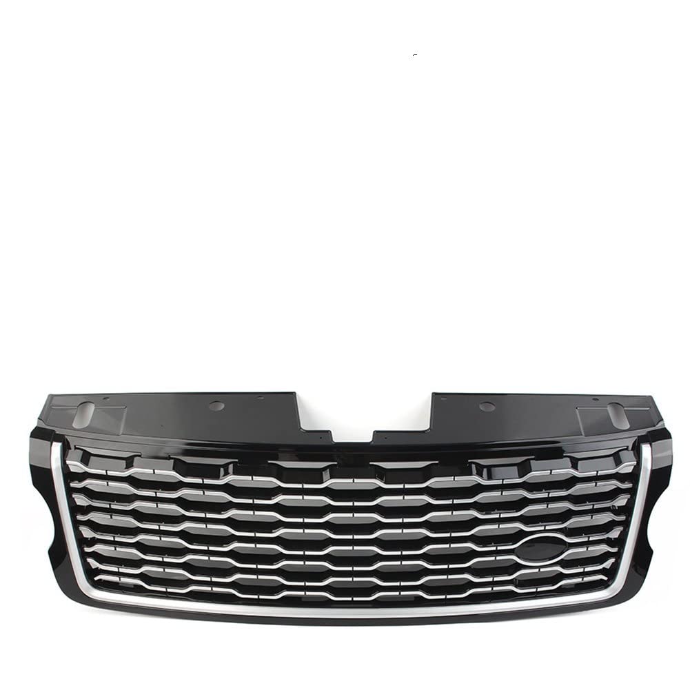 LMHGMUBVR Auto Sitzbezügesets Für L&and Rover Für Range Rover Für Vogue Für L405 2013-2017 Oberer Mesh-Grill Der Vorderen Stoßstange des Autos(Silver Black) von LMHGMUBVR