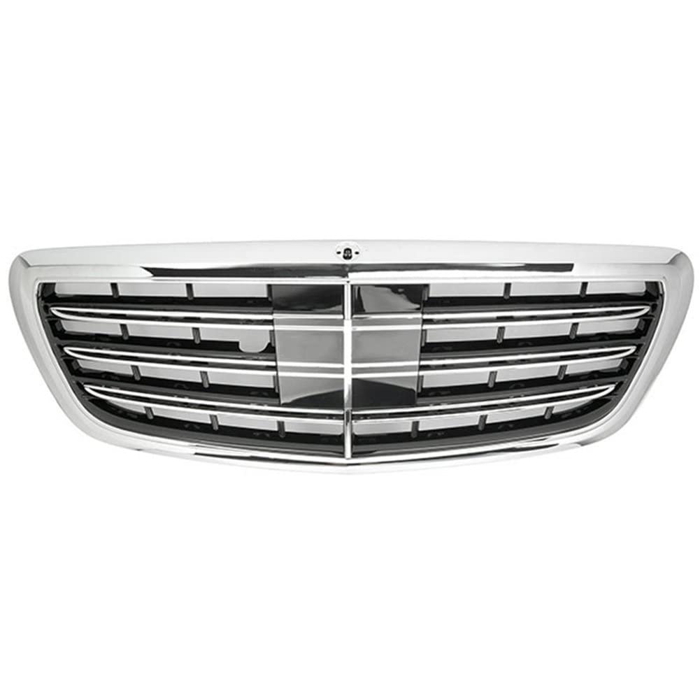 LMHGMUBVR Auto Sitzbezügesets Für M&ercedes Für B&ENZ Für S-Klasse Für W222 2014-2019 Front-Racing-Center-Kühlergrill Stoßstangengrill(Chrom) von LMHGMUBVR