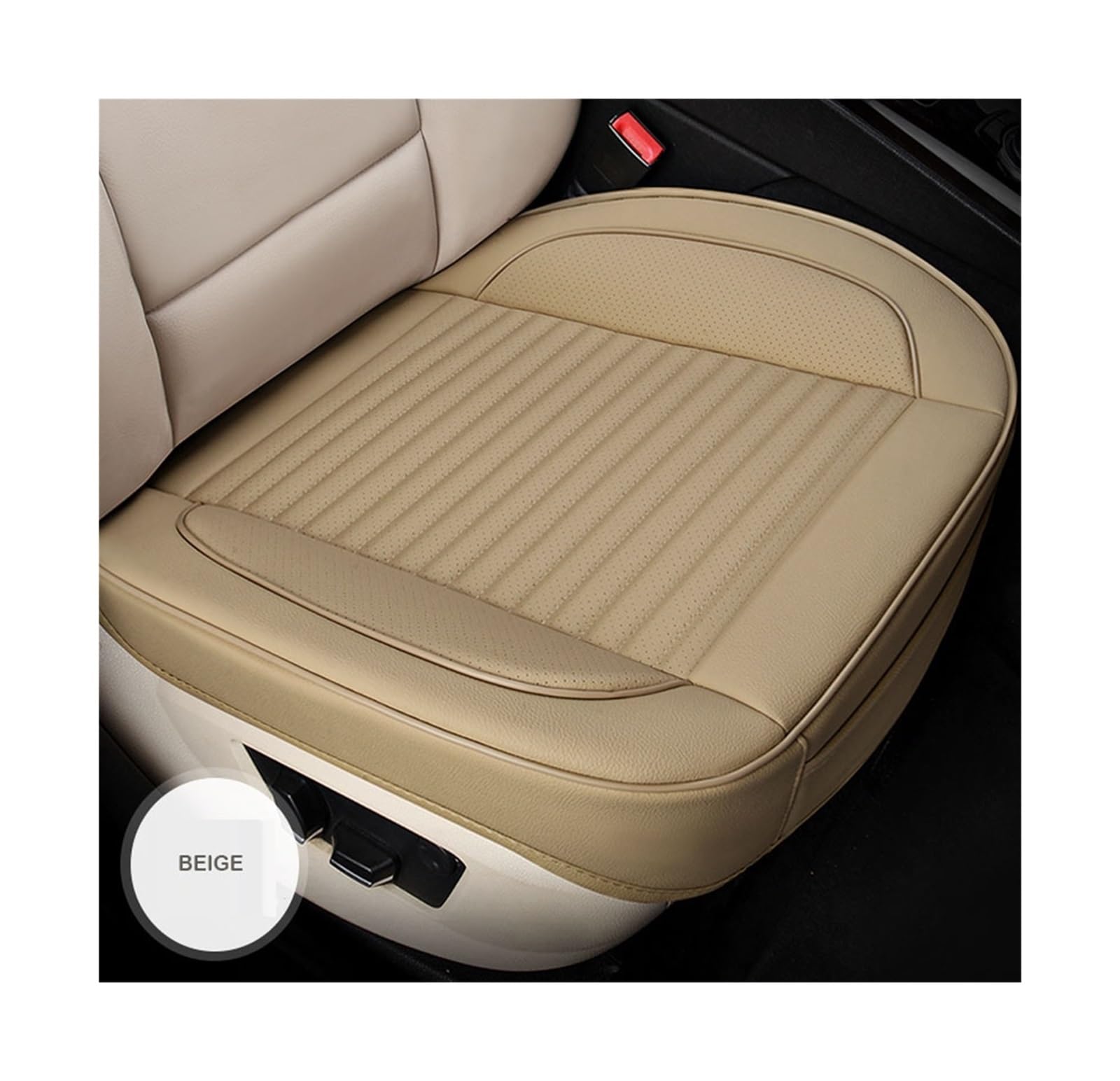 LMHGMUBVR Auto Sitzbezügesets Für Mercedes Für W124 Für W245 Für W212 W169 Ml W163 W246 Ml W164 Cla Gla W639 Universal Autositzbezug Leder.(Beige,Front seat Cover) von LMHGMUBVR