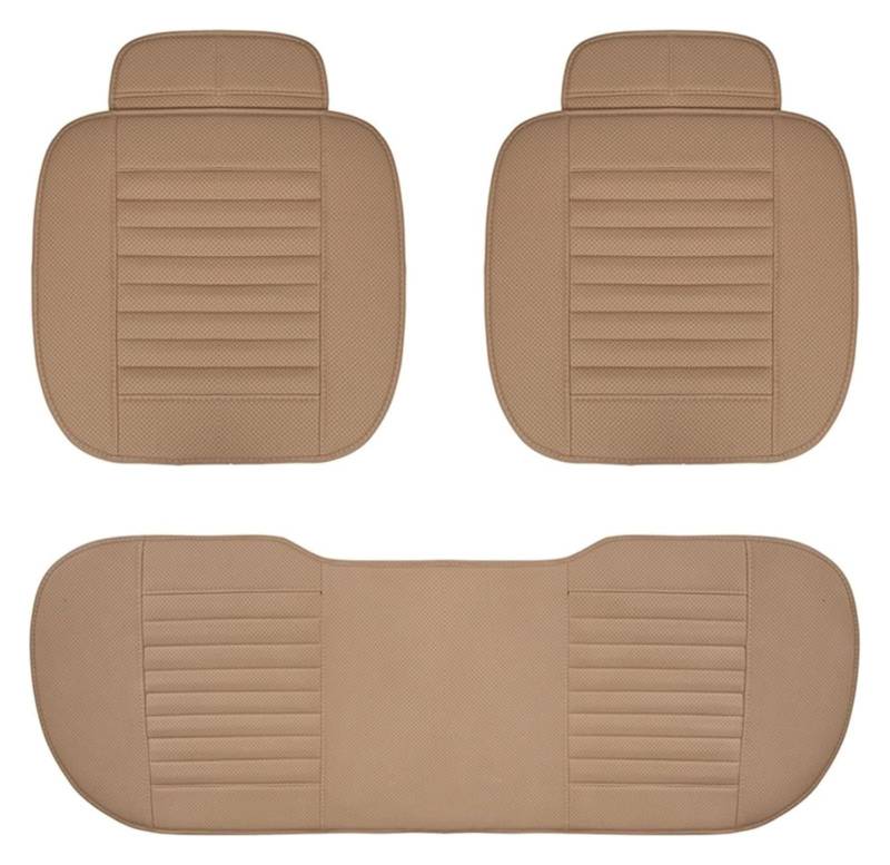 LMHGMUBVR Auto Sitzbezügesets Für Renegade Für Compass Für Grand Cherokee Für Wrangler JK Für Patriot Für Liberty Auto Sitzbezüge Kissen Matte(Beige,3pcs) von LMHGMUBVR