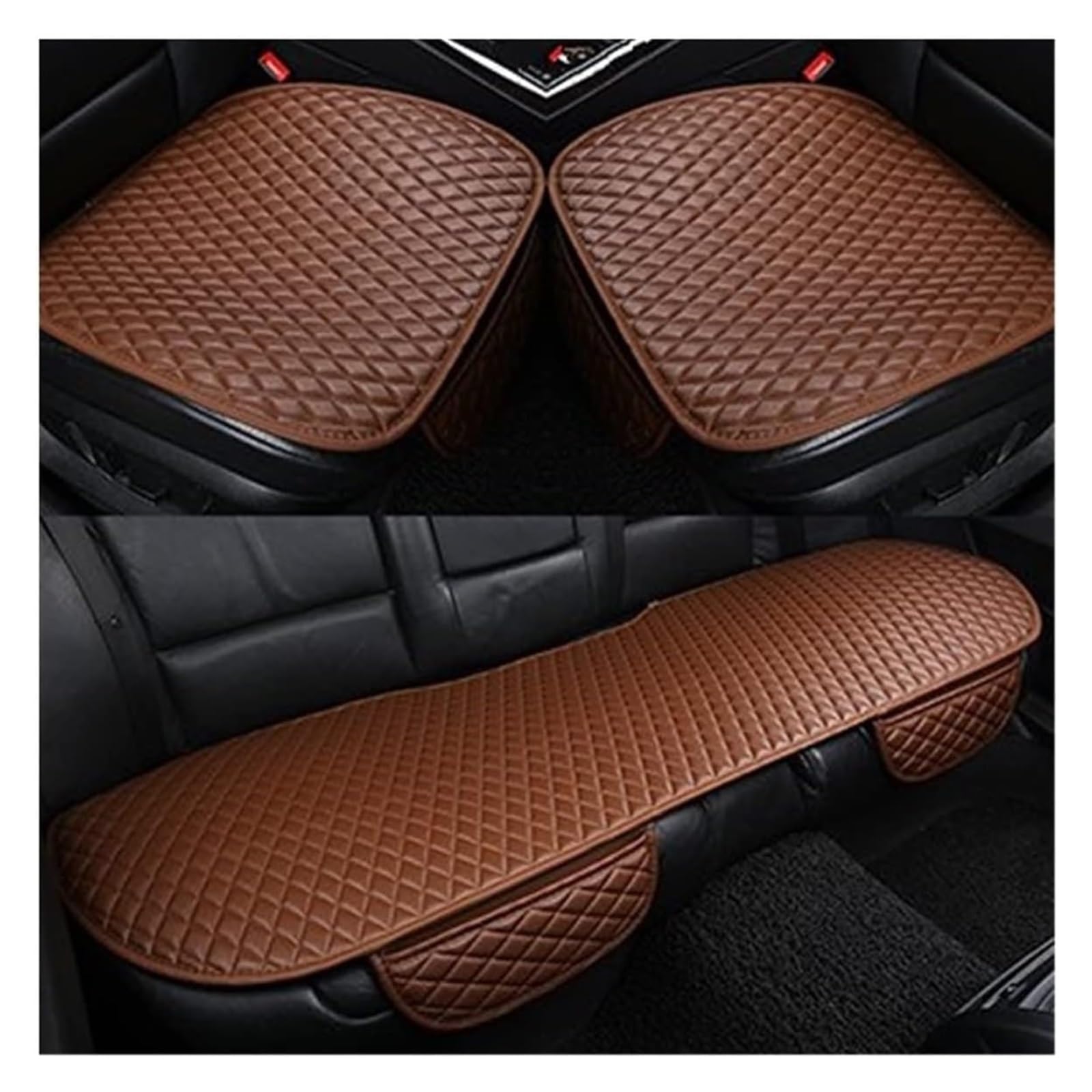 LMHGMUBVR Auto Sitzbezügesets Für T&oyota Für Yaris Für Corolla Für Levin Für Sienta Für Levin Für Venza Für Allion Für Supra Leder Auto Sitzbezug Kissen(Coffee) von LMHGMUBVR