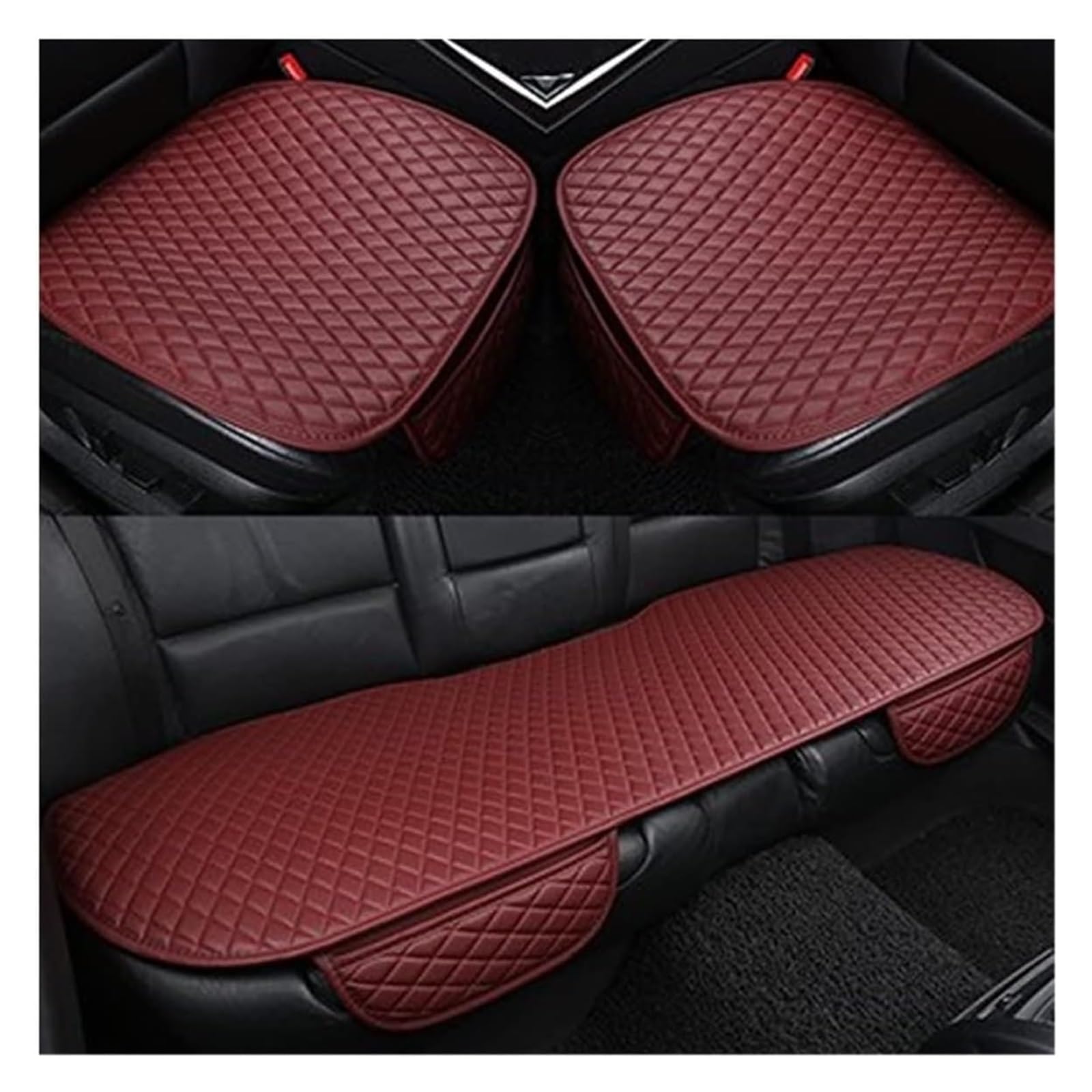 LMHGMUBVR Auto Sitzbezügesets Für T&oyota Für Yaris Für Corolla Für Levin Für Sienta Für Levin Für Venza Für Allion Für Supra Leder Auto Sitzbezug Kissen(Wine red) von LMHGMUBVR