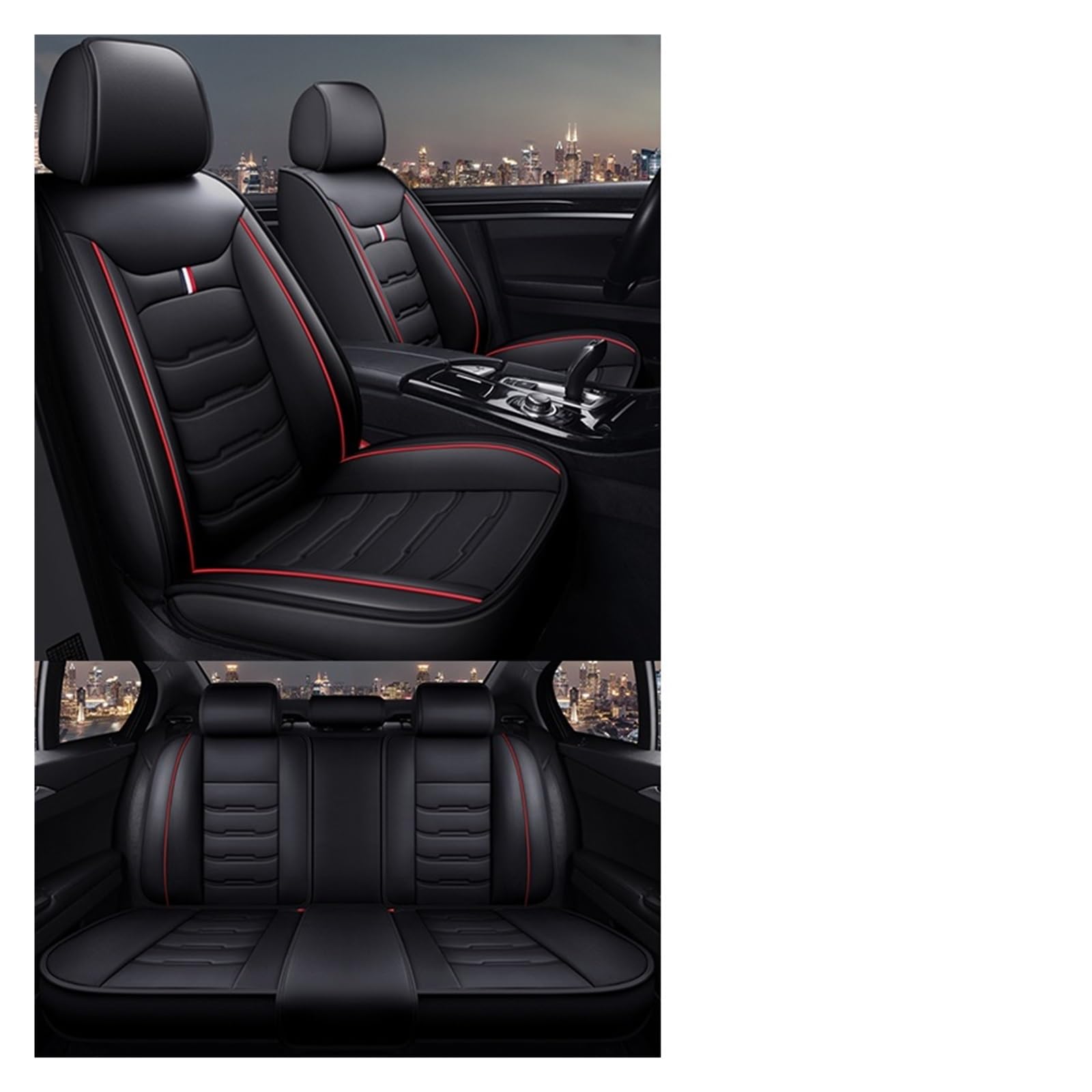 LMHGMUBVR Auto Sitzbezügesets Für V&OLVO alle Automodelle XC60 XC90 XC40 XC70 S60L Universal-Autositzbezug Autozubehör.(Red line,Set of seat Covers) von LMHGMUBVR