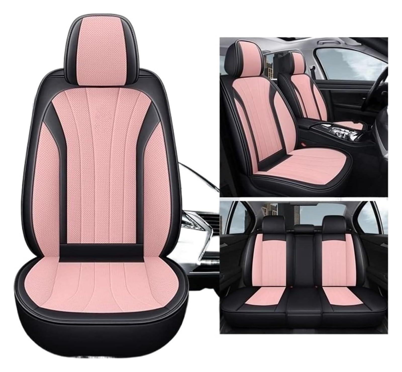 LMHGMUBVR Auto Sitzbezügesets Für Volvo S60 LS90 XC60 XC90 V50 V60 XC40 CX70 Leder Autositzbezüge Vorne Hinten Sitzschoner Sitzbezüge(3,Standard) von LMHGMUBVR